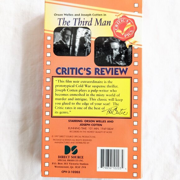 3/$15 The Third Man VHS Movie Orson Welles, Joseph Cotten Film Noir Suspense - Picture 3 of 5